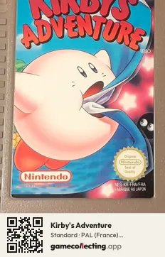 Kirby's Adventure Nintendo Entertainment System, PAL cartridge label