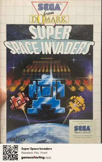 Super Space Invaders Sega Master System, PAL box front