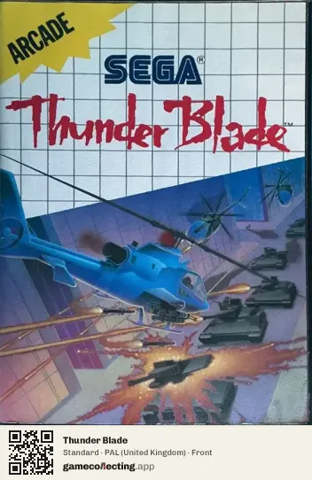 Thunder Blade Sega Master System, United Kingdom box front