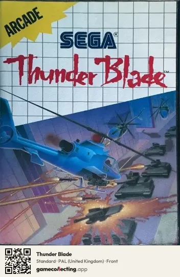 Thunder Blade Sega Master System, United Kingdom box front