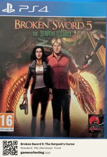Broken Sword 5: The Serpent's Curse PlayStation 4, Germany box front