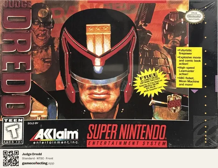 Judge Dredd Super Nintendo Entertainment System, NTSC box front