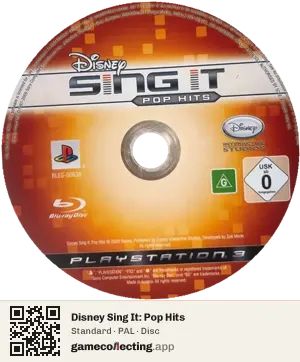 Disney Sing It: Pop Hits PlayStation 3, PAL disc