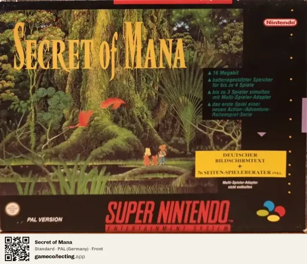 Secret of Mana Super Nintendo Entertainment System, Germany box front