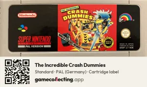 The Incredible Crash Dummies Super Nintendo Entertainment System, PAL cartridge label