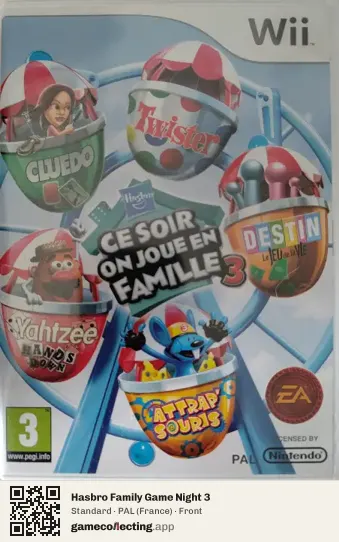 Hasbro Family Game Night 3 Nintendo Wii, France box front