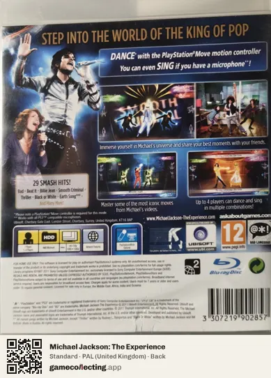 Michael Jackson: The Experience PlayStation 3, United Kingdom box back