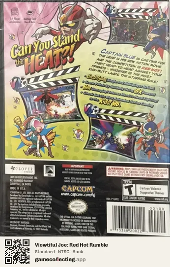 Viewtiful Joe: Red Hot Rumble Nintendo GameCube, NTSC box back