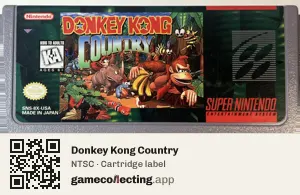 Donkey Kong Country Super Nintendo Entertainment System, NTSC cartridge label