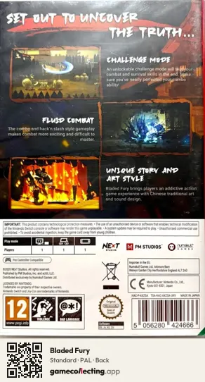 Bladed Fury Nintendo Switch, PAL box back