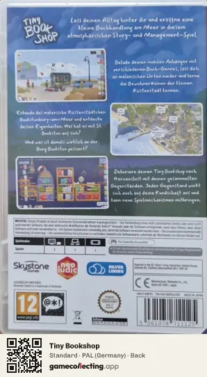 Tiny Bookshop Nintendo Switch, Germany box back