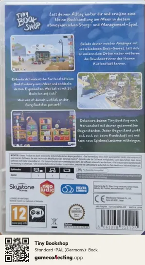 Tiny Bookshop Nintendo Switch, Germany box back