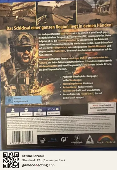 Strike Force 3 PlayStation 4, Germany box back