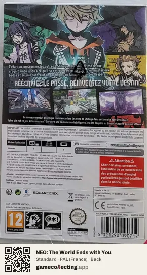 NEO: The World Ends with You Nintendo Switch, France box back