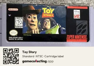 Toy Story Super Nintendo Entertainment System, NTSC cartridge label