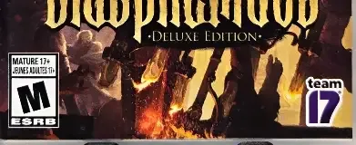 Blasphemous, the ESRB box on its front