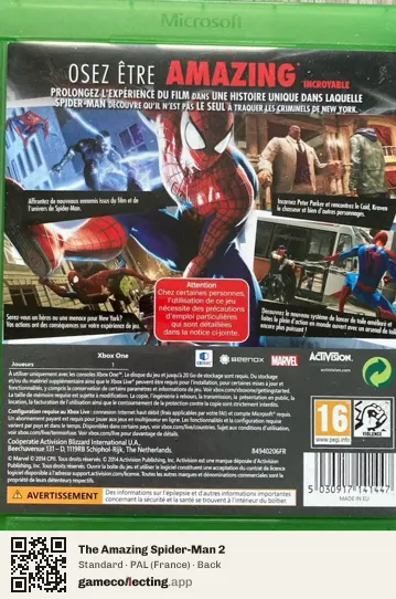 The Amazing Spider-Man 2 Xbox One, France box back