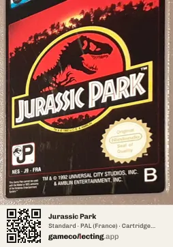 Jurassic Park Nintendo Entertainment System, PAL cartridge label