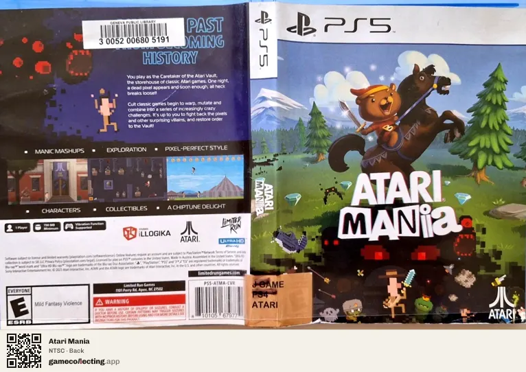 Atari Mania PlayStation 5, NTSC box back
