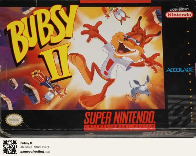Bubsy II Super Nintendo Entertainment System, NTSC box front