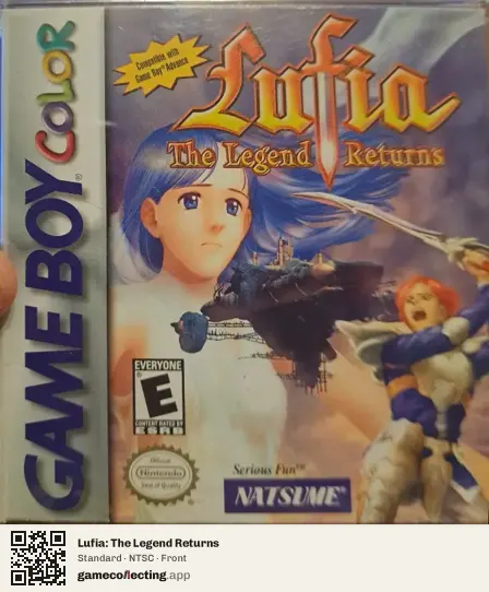 Lufia: The Legend Returns Game Boy Color, NTSC box front