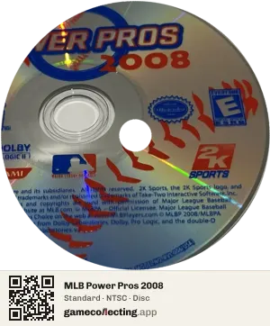 MLB Power Pros 2008 Nintendo Wii, NTSC disc