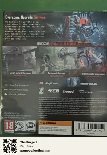 The Surge 2 Xbox One, PAL box back