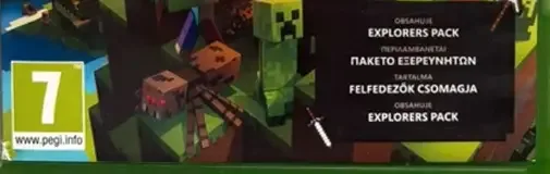 Minecraft, the PEGI square on its front