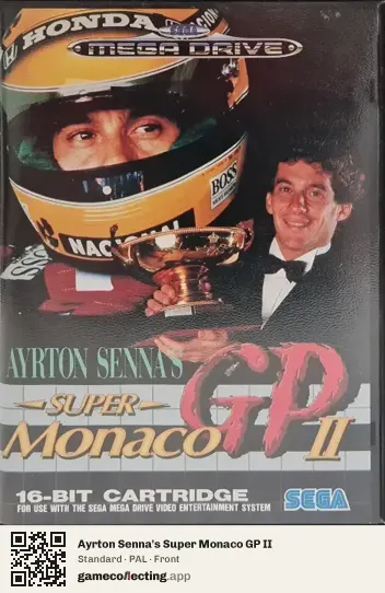 Ayrton Senna's Super Monaco GP II Sega Mega Drive / Genesis, PAL box front