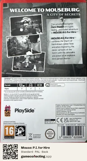 Mouse: P.I. for Hire Nintendo Switch 2, PAL box back