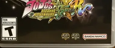 JoJo's Bizarre Adventure: All-Star Battle R, the ESRB box on its front