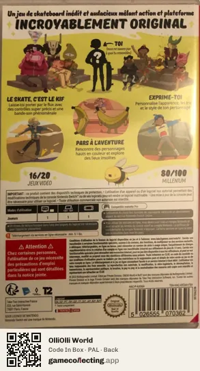 OlliOlli World Nintendo Switch, PAL box back