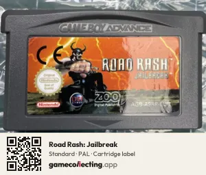 Road Rash: Jailbreak Game Boy Advance, PAL cartridge label