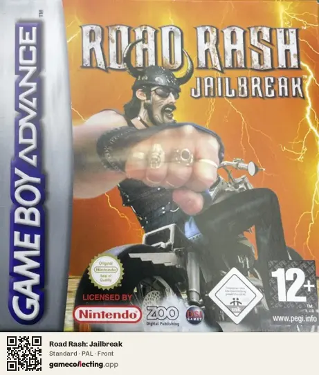 Road Rash: Jailbreak Game Boy Advance, PAL box front