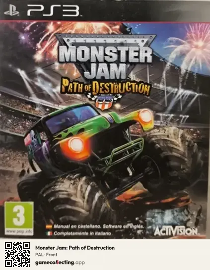 Monster Jam: Path of Destruction PlayStation 3, PAL box front