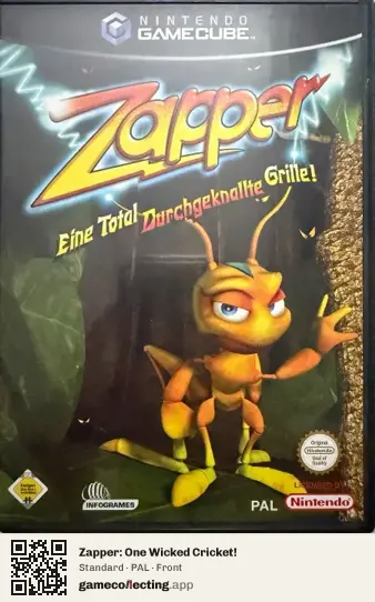 Zapper: One Wicked Cricket! Nintendo GameCube, PAL box front