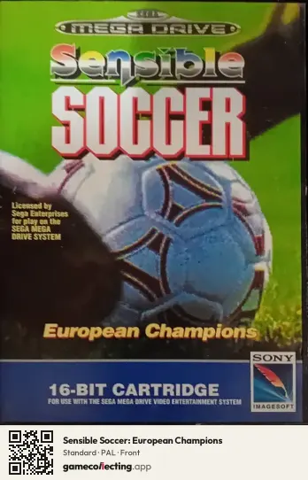 Sensible Soccer: European Champions Sega Mega Drive / Genesis, PAL box front