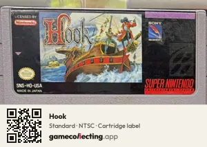 Hook Super Nintendo Entertainment System, NTSC cartridge label