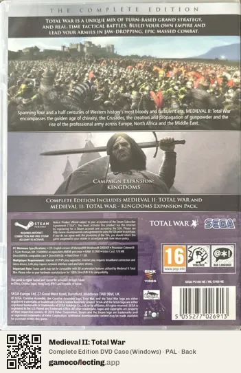 Medieval II: Total War Computer, PAL box back