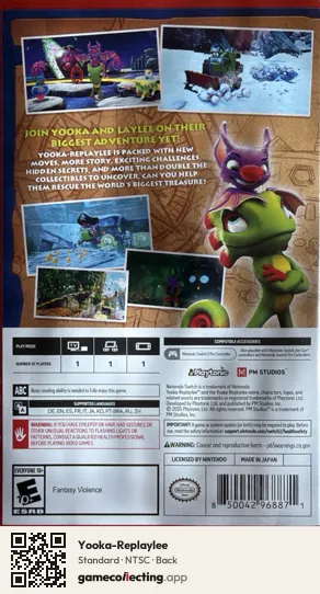 Yooka-Replaylee Nintendo Switch 2, NTSC box back