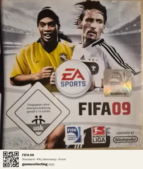 FIFA 09 Nintendo DS, Germany box front