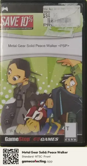 Metal Gear Solid: Peace Walker PlayStation Portable, NTSC box front