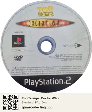 Top Trumps: Doctor Who PlayStation 2, PAL disc