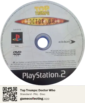 Top Trumps: Doctor Who PlayStation 2, PAL disc