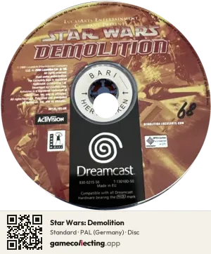 Star Wars: Demolition Sega Dreamcast, PAL disc