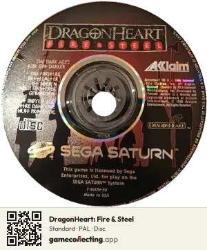 DragonHeart: Fire & Steel Sega Saturn, PAL disc