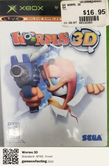 Worms 3D Xbox, NTSC box front