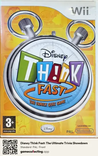 Disney Th!nk Fast: The Ultimate Trivia Showdown Nintendo Wii, PAL box front
