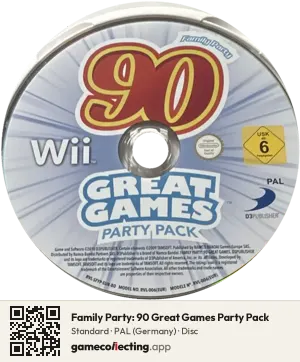 Family Party: 90 Great Games Party Pack Nintendo Wii, PAL disc
