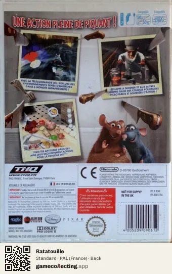 Ratatouille Nintendo Wii, France box back